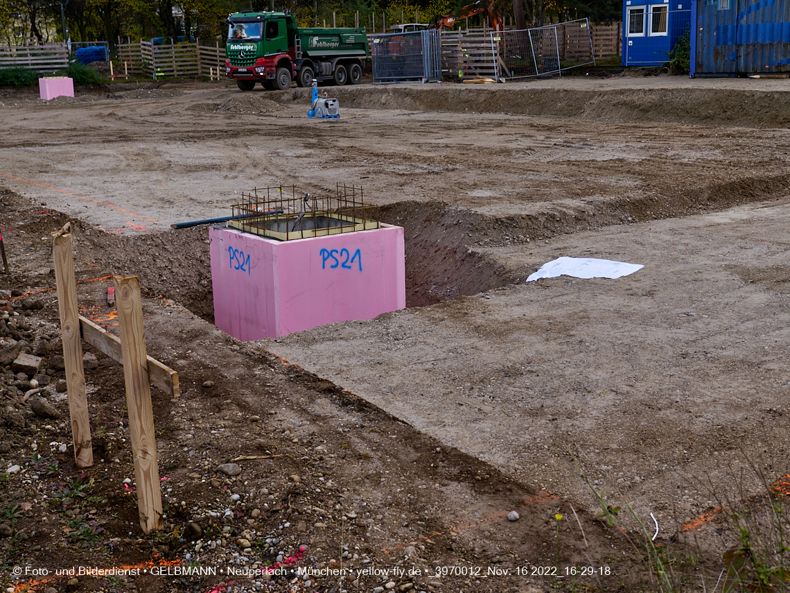16.11.2022 - Baustelle an der Quiddestraße Haus für Kinder in Neuperlach
